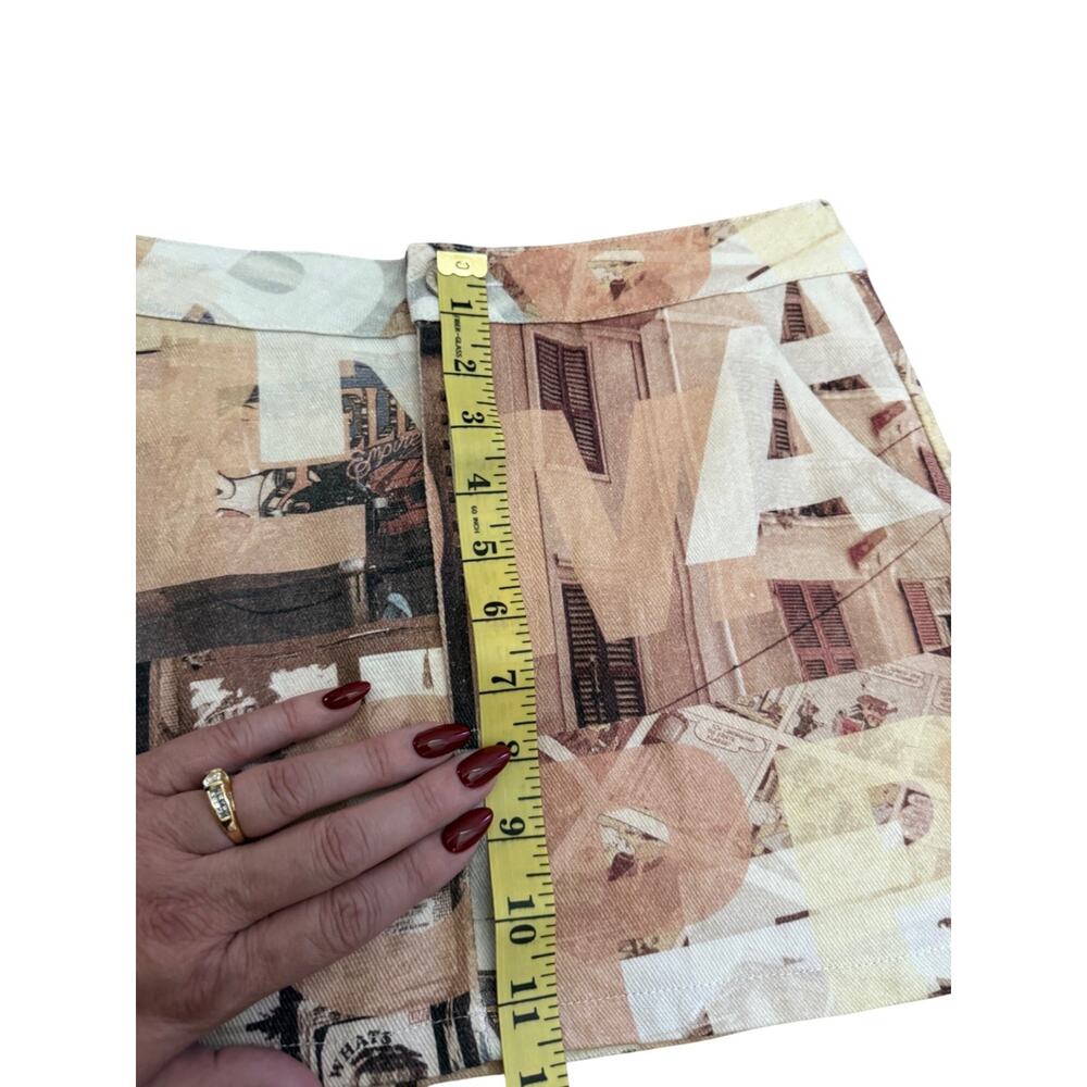 Womens Mini Skirt Neutral Film Graphic A-Line Size 2 NWT Peppermayo On The Edge - Picture 13 of 15